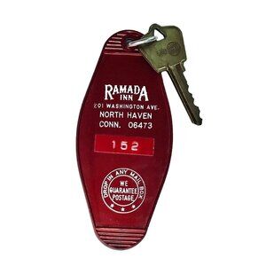 Vintage Ramada Inn North Haven CT Hotel Key & Fob #152 Connecticut USA Original